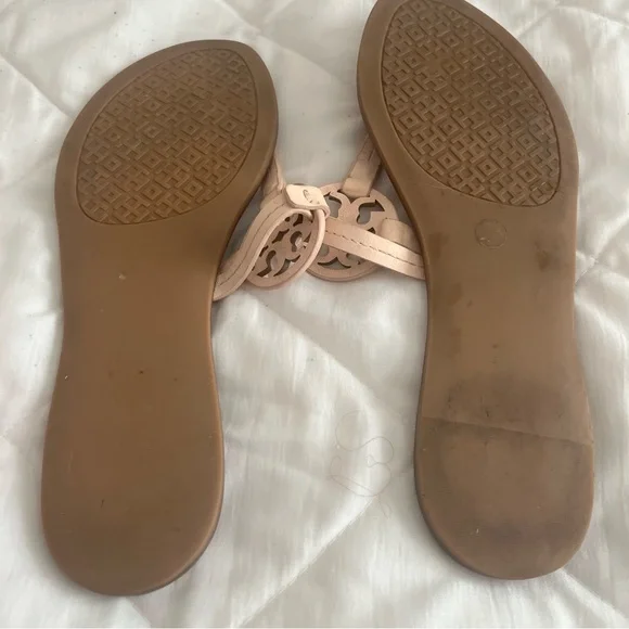 Tory Burch Tan and Cream Leather Sandals - Picture 3 of 5